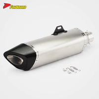 Stainless Steel Carbon Fiber 60Mm R11-7 Long End Can Exhaust Pipe Universal Motorcycle Pipe