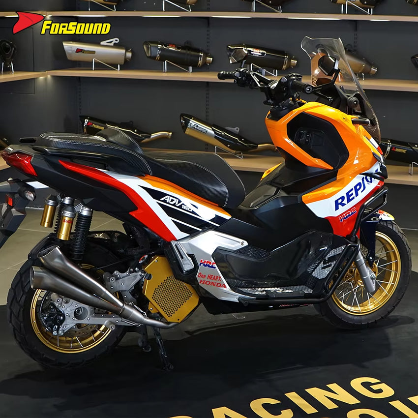New FORSOUND for ADV 160 Exhaust Stainless Steel Torch Gemini Full Exhaust Polished Optional Deep Powerful Exhaust Note