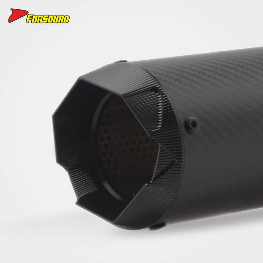 New RS Original Forsound/Sound Titanium Alloy Carbon Fiber Black 60Mm End Can Extended Version Embossed Exhaust Pipe For