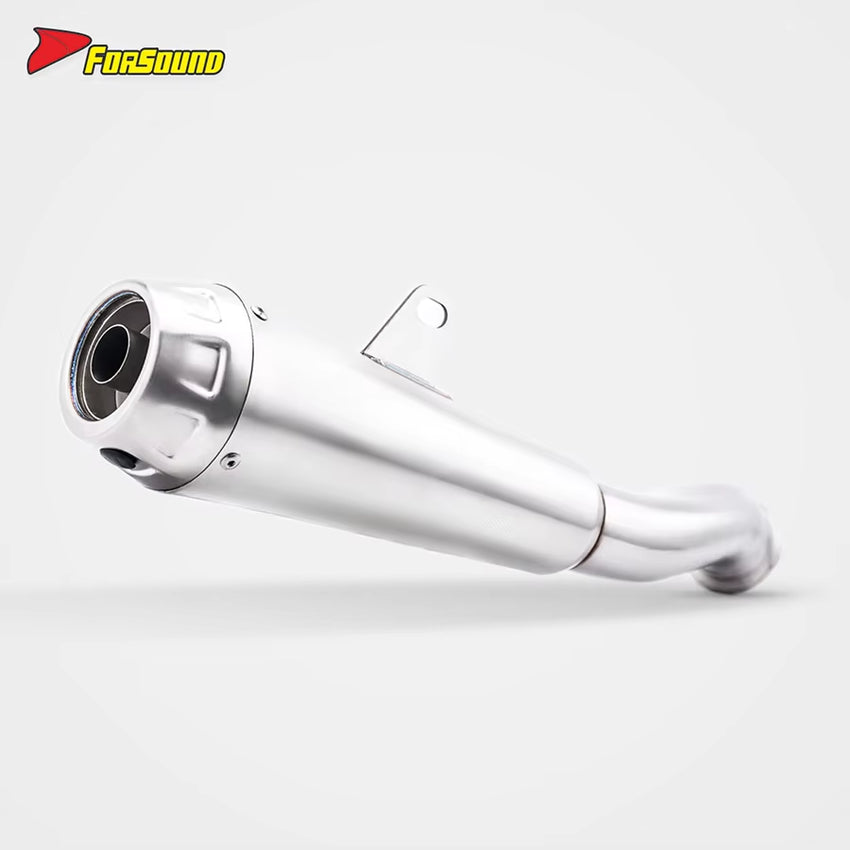 New Condition Polished Surface Custom Parts Stainless Steel Motorcycle Mid-Tail Integrated Exhaust Muffler for CFMOTO 800NK 2025