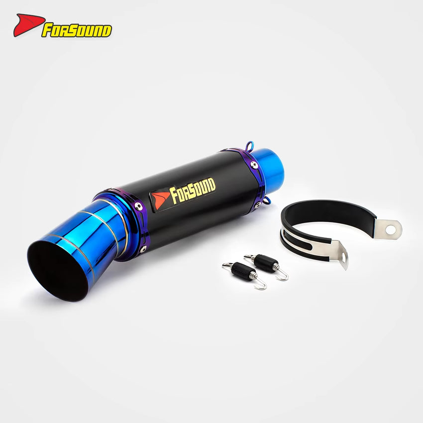 RS Original Modified Stainless Steel Motorcycle Exhaust Pipe Roasted Blue Taizi Horn End Section New for Xmax Xadv