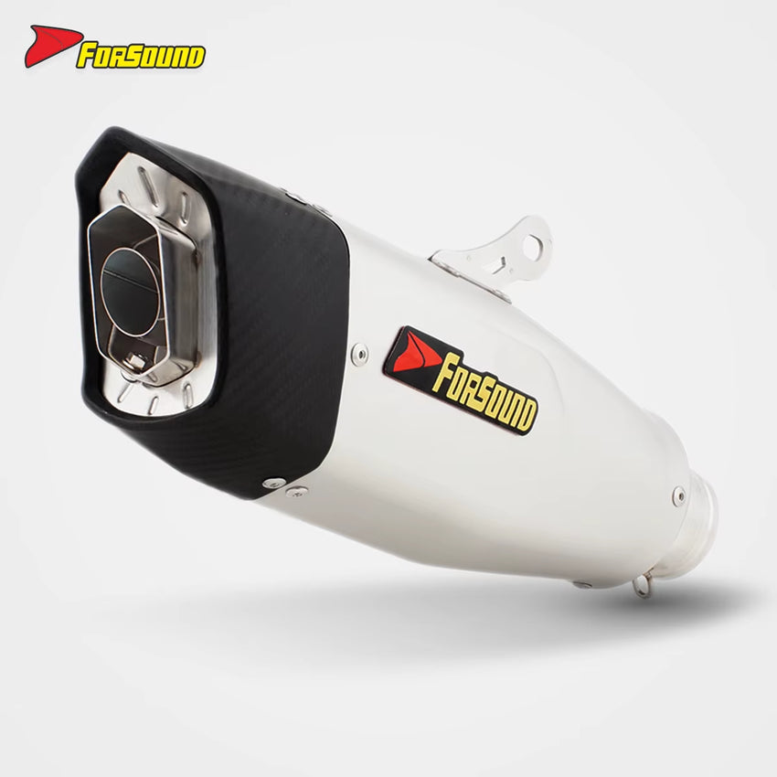 RS Original Universal Modified Motorcycle Exhaust Pipe Stainless Steel Pioneer Carbon Fiber Tail Section 51Mm Diameter New