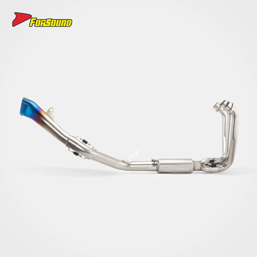 FORSOUND 675SR New Torch-Style Stainless Steel Exhaust Pipe with Blue Burnt Titanium Alloy Front & Middle Section