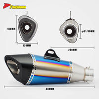 Carbon Fiber Stainless Steel R11 Universal End Can Exhaust Pipe Motorcycle