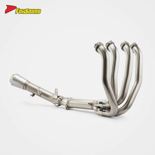 New Condition Silvery White Stainless Steel Motorcycle Modified Full System Exhaust Pipe for KAWASAKI ZX-6R ZX-4R Supersport