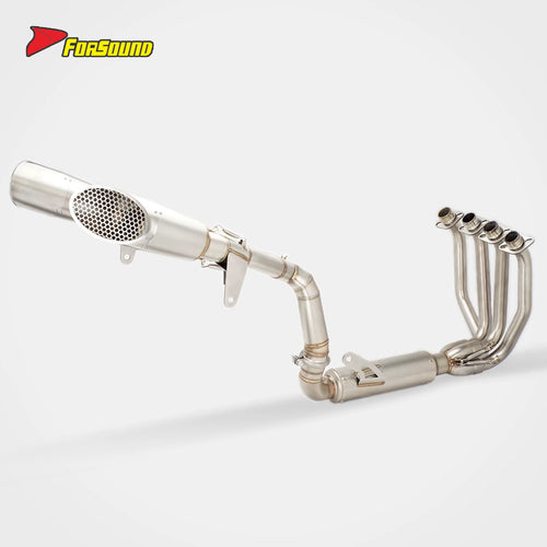 For 500SR VOOM 2024-2025 Stainless Steel Slant-Cut Honeycomb Angled Tip Performance Exhaust System