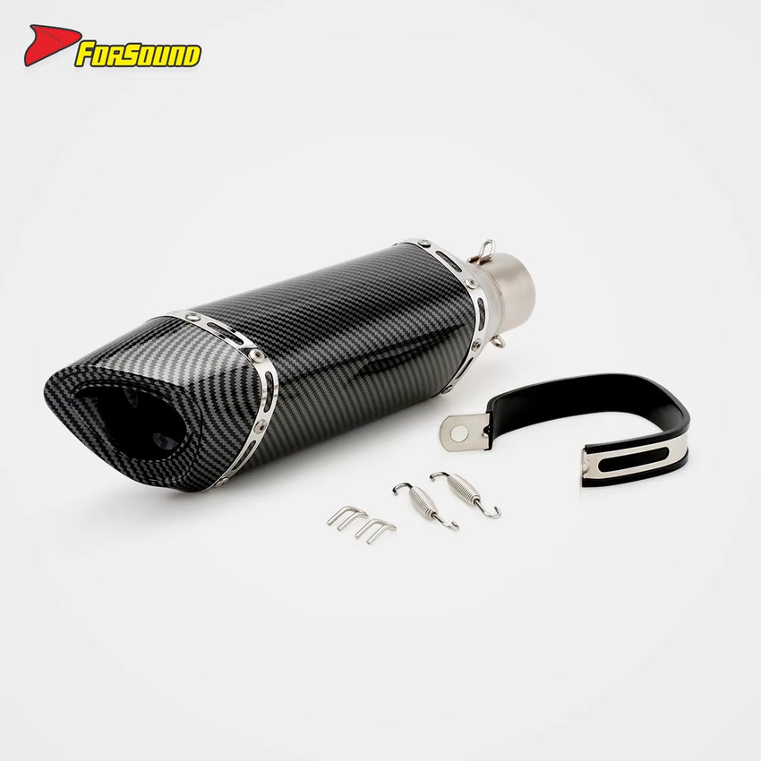 RS Original 51Mm Universal Modified Motorcycle Exhaust Pipe Muffler for Ninja250 Carbon Fiber Material Stainless Steel