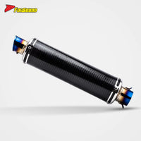 Stainless Steel Carbon Fiber 51Mm over Retro Long End Can Exhaust Pipe for Universal Motorcycle Pipe