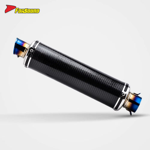 Stainless Steel Carbon Fiber 51Mm over Retro Long End Can Exhaust Pipe for Universal Motorcycle Pipe