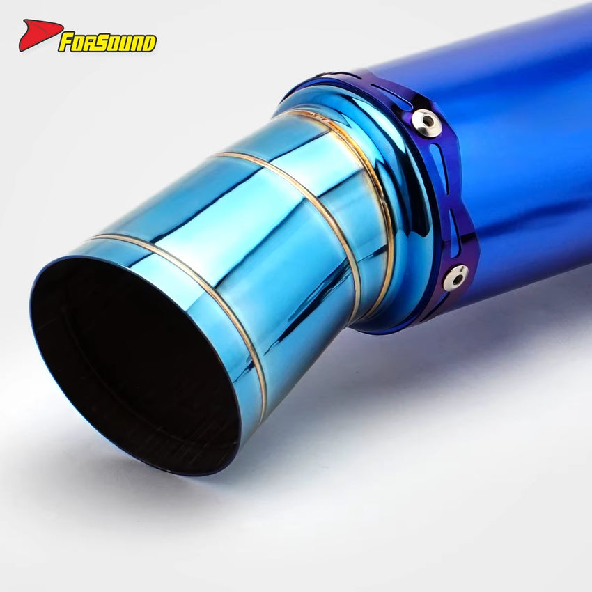 RS Original Stainless Steel Exhaust Muffler Universal Exhaust Pipe 51Mm Caliber End Can