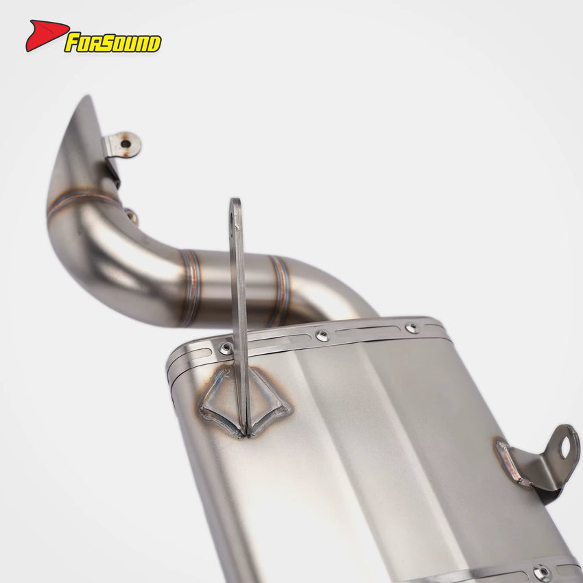 New Zontes 703Rr Exhaust Valved Silver Stainless Steel Under-Mount Full Exhaust System Oem-Style Straight-Through Street Riding