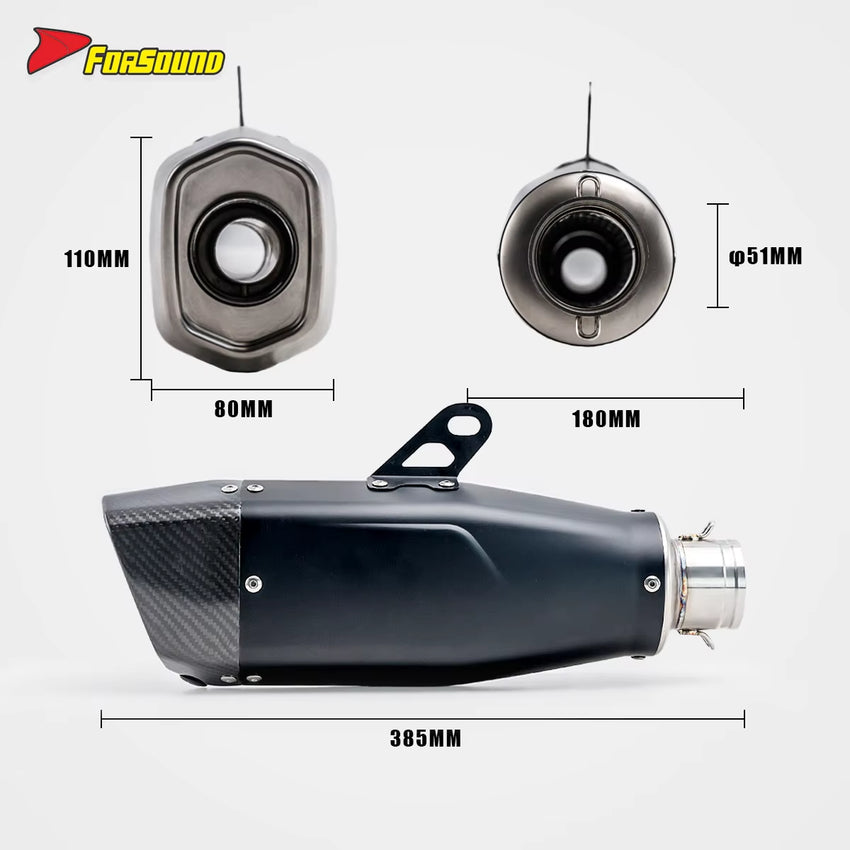 Stainless Steel Modified Blade-Style Exhaust Pipe Tail Section for Motorcycle Blade for ZX-4RR R3 Excelle 321 RC390 V4 Race 800