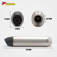 Stainless Steel Carbon Fiber 51Mm End Can Tailpipe Silence Exhaust Pipe for Universal Motorcycle Ktm Fmf Exhaust