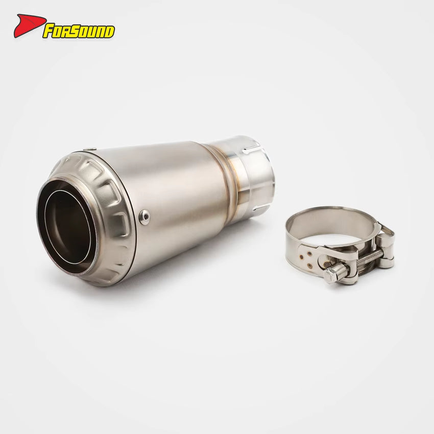 For ZX 500RR Sportsbike 57Mm Silvery White Stainless Steel Motorcycle Mid-Tail Integrated Exhaust Pipe Customizable OEM ODM