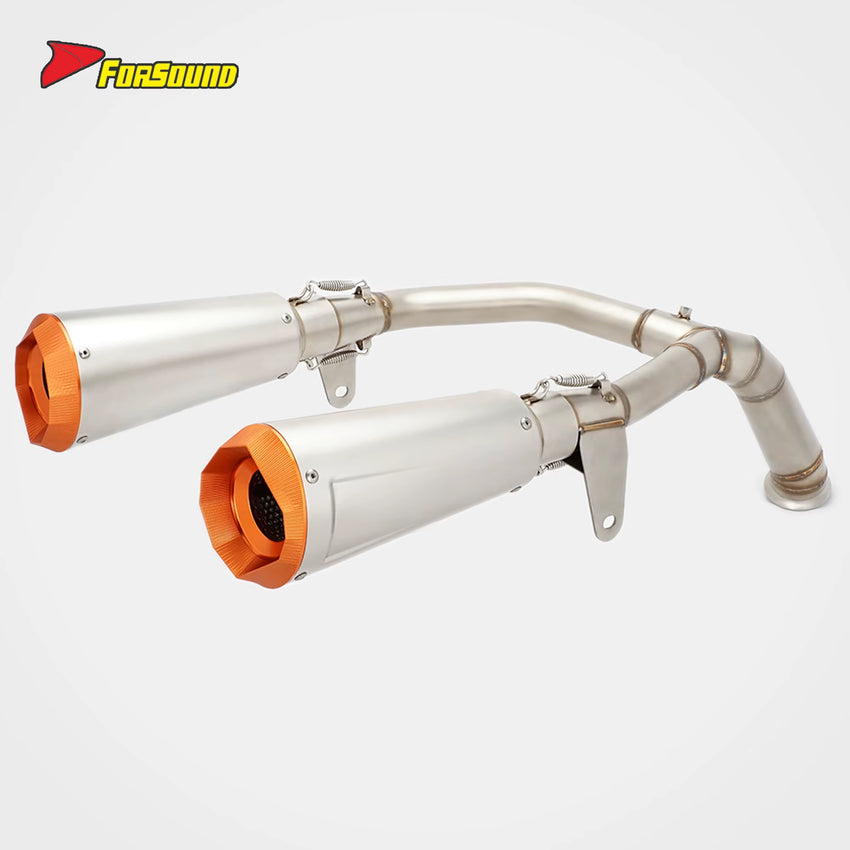 For 500SR Voom Exhaust Full System 2023 AR Extended Oval Tip Optimized Flow Stainless Steel OEM
