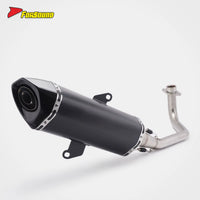 For Forza 350 Exhaust System-Large Hexagonal Straight Body Full System Stainless Steel Carbon Fiber Tip Replacement for Deep
