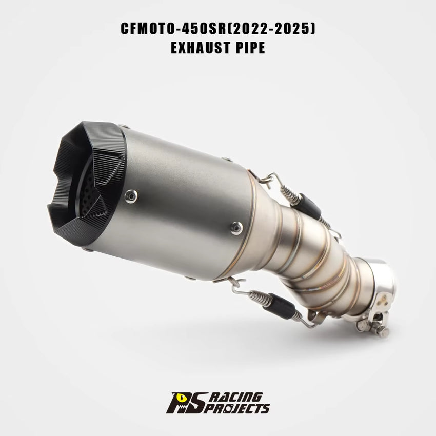 New FORSOUND Stainless Steel 51Mm AR Embossed Tail Exhaust Pipe (Black/Silver) for 450SR/NK Motorcycle