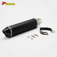 New Forsound RS Original Modified Stainless Steel Muffler Exhaust Pipe Replacement Universal Black Lengthened Hexagonal Double