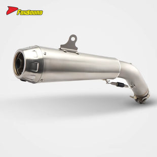 ท่อไอเสียแบบรวมส่วนกลาง-ท้ายสีขาวเงินดัดแปลงทนความร้อนยอดเยี่ยมสำหรับ HONDA CM500 2025