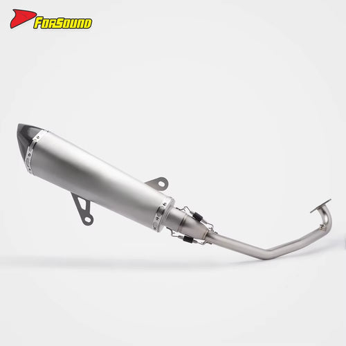 FORSOUND Exhaust for ADV 160 Carbon Fiber Stainless Steel Matte Finish Extended Slant Hexagonal Deep Mellow Exhaust Note Urban