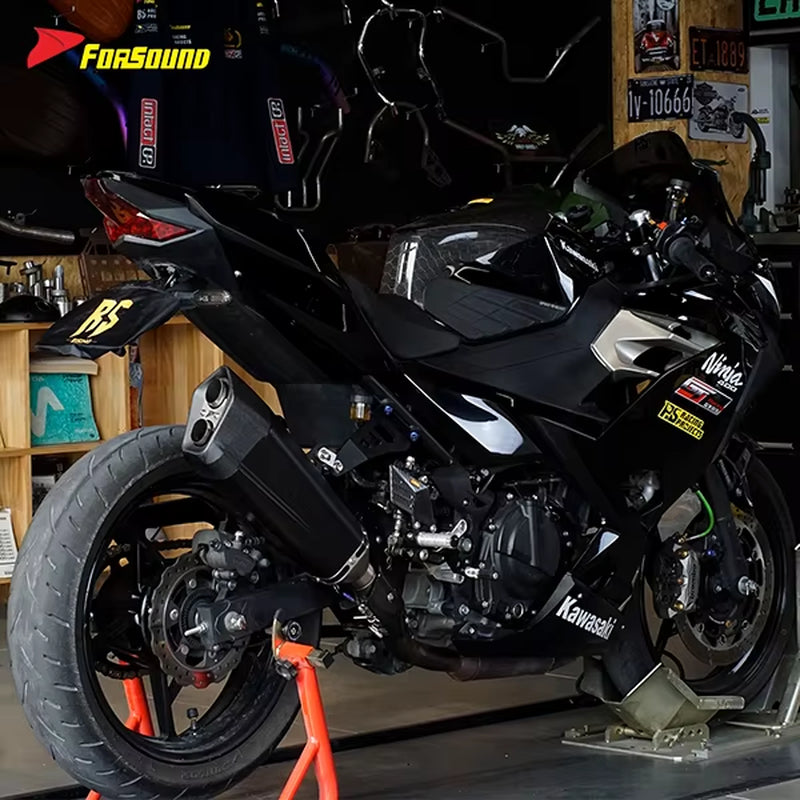 For KAWASAKI Ninja400 51Mm Caliber Stainless Steel Motorcycle Mid-Tail Integrated Exhaust Pipe Twin-Cylinder Power Boost OEM