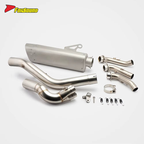 For ZONTES 703RR Full Side-Exit Motorcycle Exhaust System Street Dual Sport Bike Sound Tuning AK R1 Model Escape Zontes 703Rr