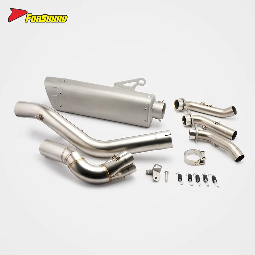 For ZONTES 703RR Full Side-Exit Motorcycle Exhaust System Street Dual Sport Bike Sound Tuning AK R1 Model Escape Zontes 703Rr
