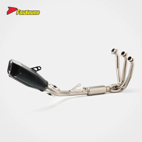 For 675SR Carbon Fiber Stainless Steel Full Side-Exit Exhaust Precision Welding Sportbike Racing Replacement 2024-2025 Model