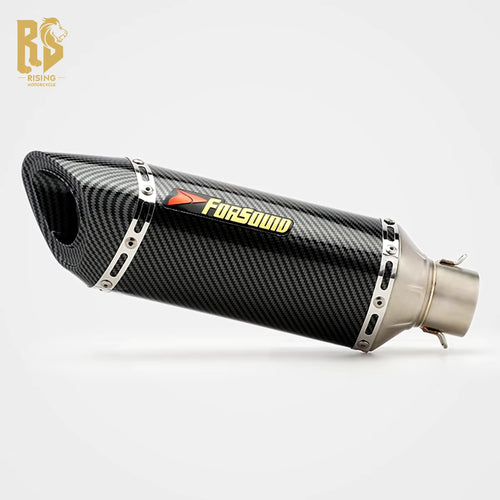 RS for Motorcycle Exhaust System Single-Hole Modified Exhaust Pipe for Motorcycle Fits CBR650 ZX-4R CB400F 650NK RS660 R6