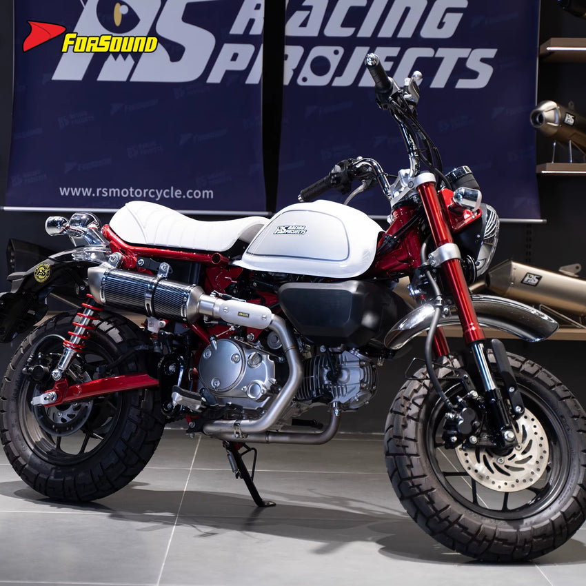 For Monkey 125 Exhaust Stainless Steel Black/Silver Small Square Full Exhaust System Low Backpressure Optimization Urban