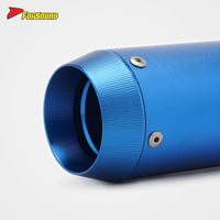 Stainless Steel Carbon Fiber 51Mm Mini GP End Can Full Blue Exhaust Pipe Universal Motorcycle Pipe