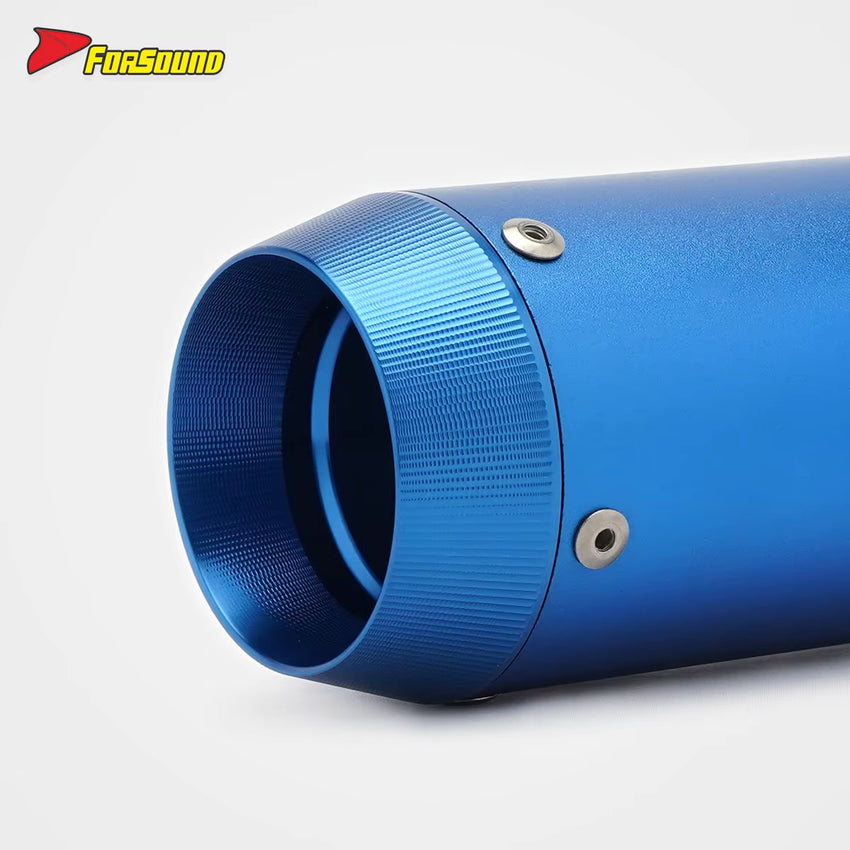 Stainless Steel Carbon Fiber 51Mm Mini GP End Can Full Blue Exhaust Pipe Universal Motorcycle Pipe