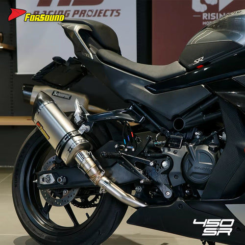New Stainless Steel Carbon Fiber K11 Mid-Tail Exhaust Pipe for Motorcycle for CFMOTO 450SR/NK