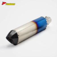 RS Original Modified Universal Stainless Steel Exhaust Pipe Half Blue Extended Hexagonal Single Hole Tail Section 51Mm New