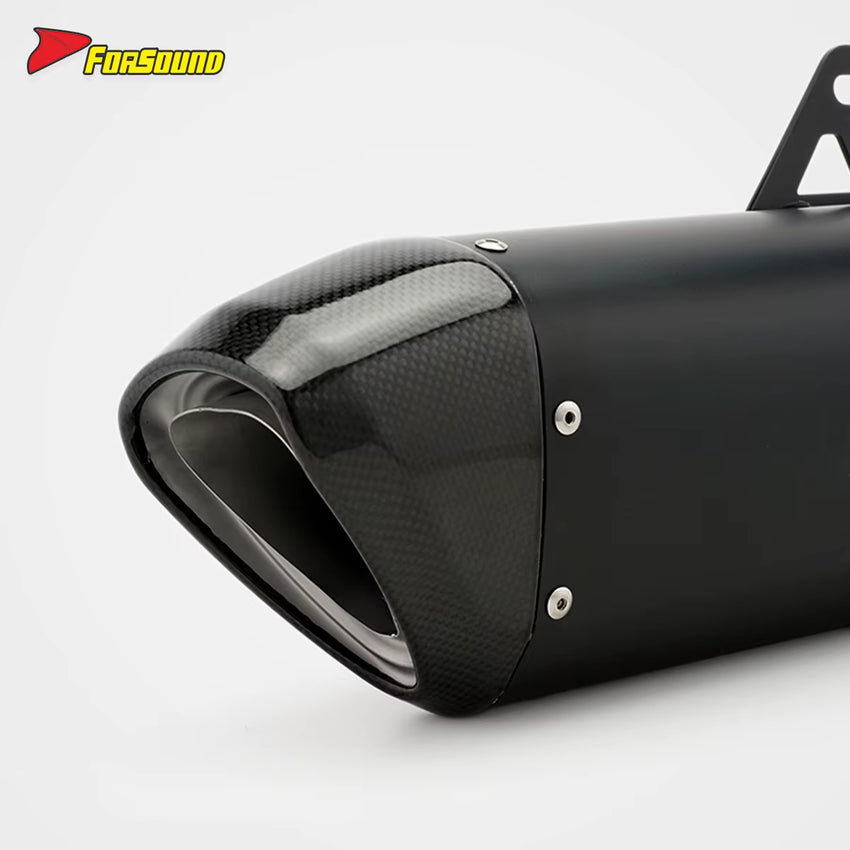 Stainless Steel Carbon Fiber 60Mm Puppy End Can Exhaust Pipe Universal Motorcycle Pipe