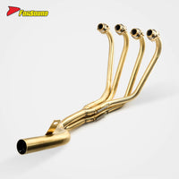 Exquisite Vintage Brass Golden Brass Machine-Bent Six-Stage Motorcycle Full System Exhaust Pipe for HONDA CBX400F Street Bike