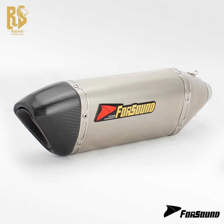 RS for Motorcycle Exhaust System Modified Carbon Fiber Exhaust Pipe for Puppy Triangle for ZX4R 450SR R3 GSX 600