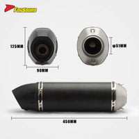 Stainless Steel Carbon Fiber 51Mmend Can Exhaust Pipe Universal Motorcycle Pipe Off-Road Exhaust