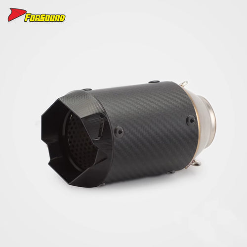 New RS Original 703RR Embossed Carbon Fiber Motorcycle Exhaust Pipe Universal Fit Retrofit/Upgrade Black Mouth 675NK 51Mm