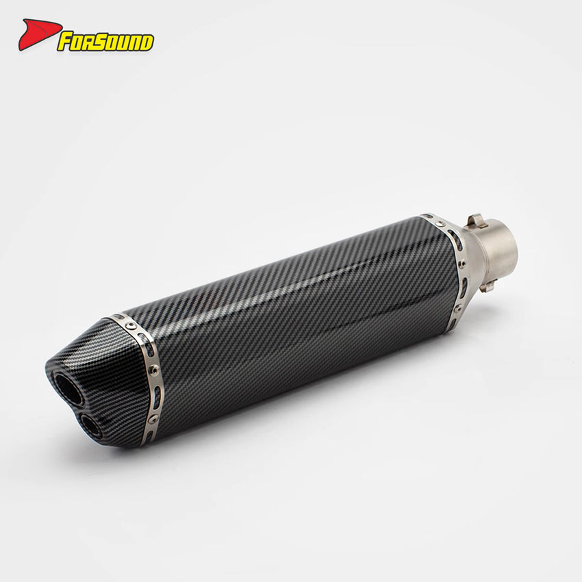 New RS Original Modified Universal Stainless Steel Black Exhaust Pipe Replacement Water Transfer Printing Lengthened Hexagonal