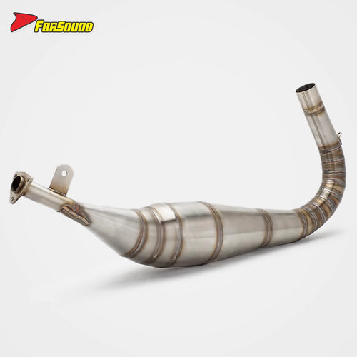 FORSOUND Stainless Steel 2-Stroke Race Bike DIY Flat-Neck Exhaust System Custom Modification for TZR125 Kawasaki S3