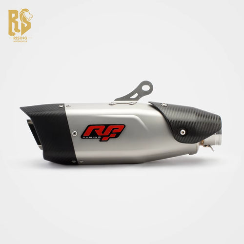 RS Original Universal Modified Motorcycle Exhaust Pipe Pioneer Carbon Fiber Cover Tail Section 51Mm Diameter Stainless Steel