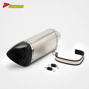 FORSOUND Universal 51Mm Diameter AK K11-Style Slip-On Exhaust Carbon Fiber Stainless Steel Polished Dual Finish Inner Tube For