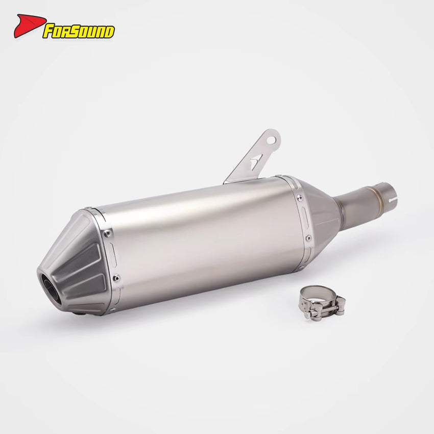 For CFMOTO 450Mt Fit 2023-2025 Mid-Tail Integrated Exhaust Pipe Slip-On Muffler Adventure Touring SS&TI Cfmoto 450Mt Exhaust