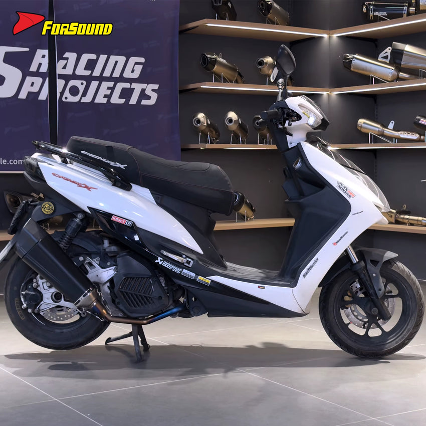 Pyramid Full Exhaust Yamaha Cygnus-X 4Th Gen 180 2015-2025 Sport Scooter Complete System Stainless Steel Deep Mellow Sound OEM