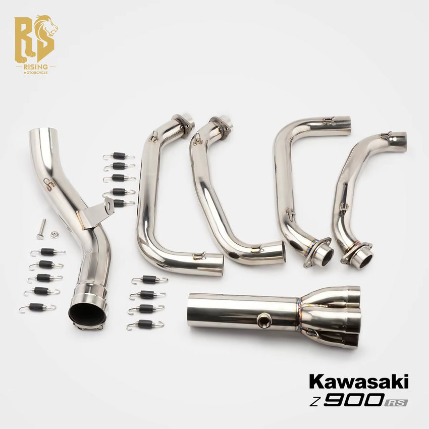RS Original Forsound/Sound Motorcycle Exhaust Pipe Kawasaki Z900RS Roasted Blue 60Mm New Modified Front Middle Section Titanium