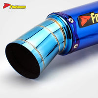 RS Original Modified Stainless Steel Motorcycle Exhaust Pipe Roasted Blue Taizi Horn End Section New for Xmax Xadv