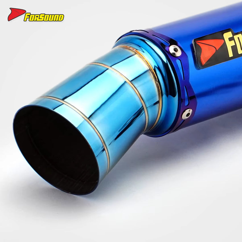 RS Original Modified Stainless Steel Motorcycle Exhaust Pipe Roasted Blue Taizi Horn End Section New for Xmax Xadv