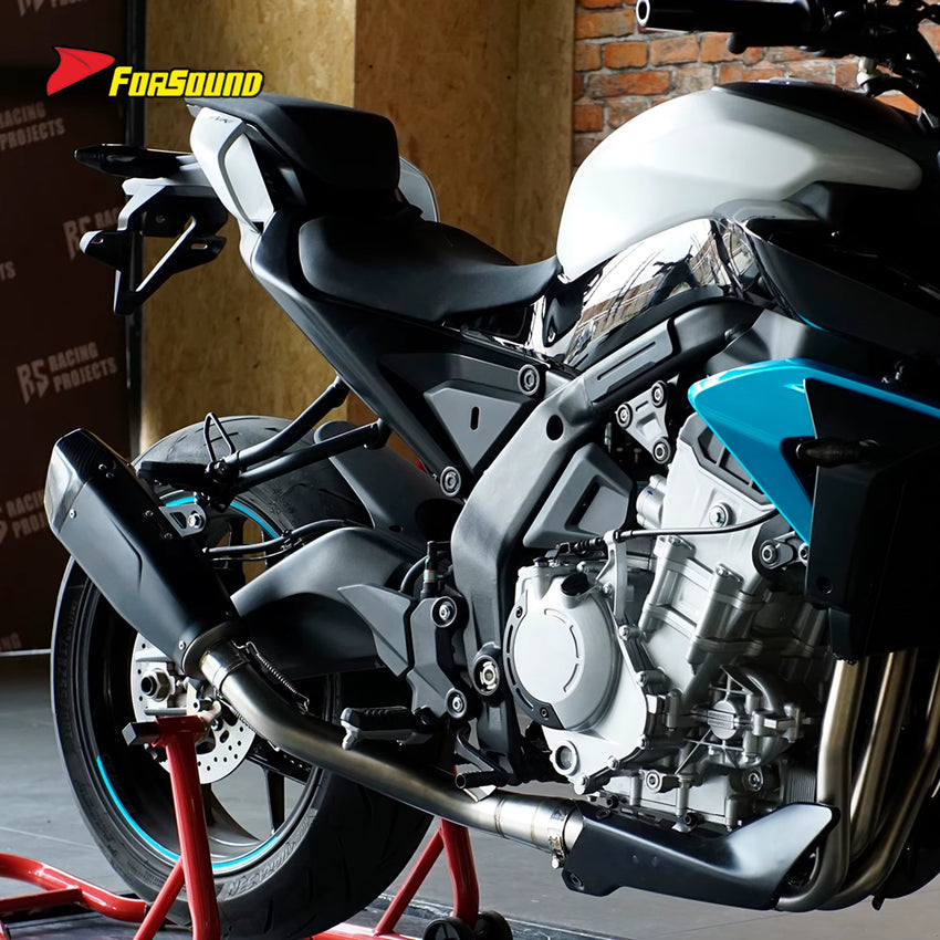 For 675SR Carbon Fiber Stainless Steel Full Side-Exit Exhaust Precision Welding Sportbike Racing Replacement 2024-2025 Model