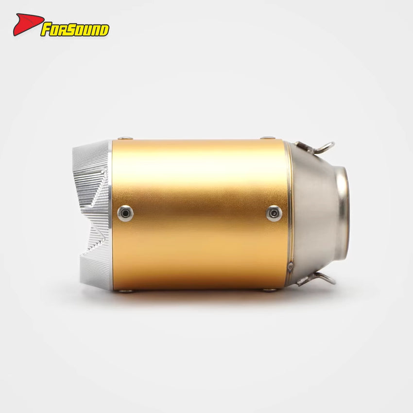 New Forsound/Sound RS Original Embossed Gold Stainless Steel Exhaust Pipe Modified Universal Motorcycles 60Mm 450SR 500 RS660